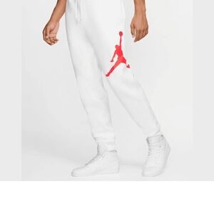 Jordan White and Red Joggers with Iconic Logo Size MEDIUM
